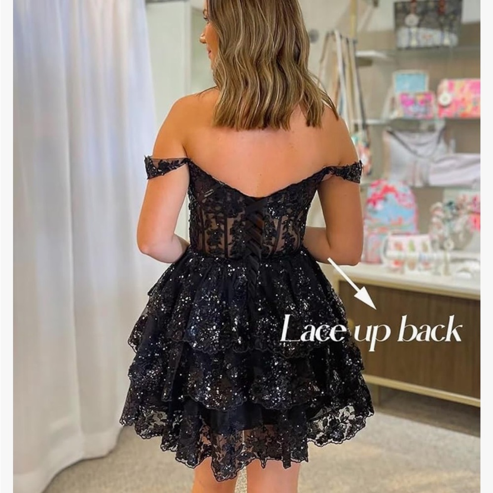 NEW hoco or prom dress. Lace, off shoulder, back detail
